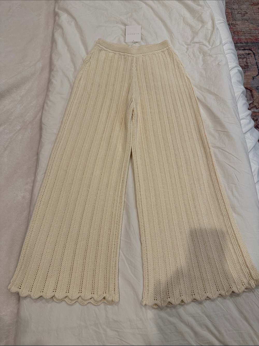 Altuzarra Cream Knit Wide-Leg Pants